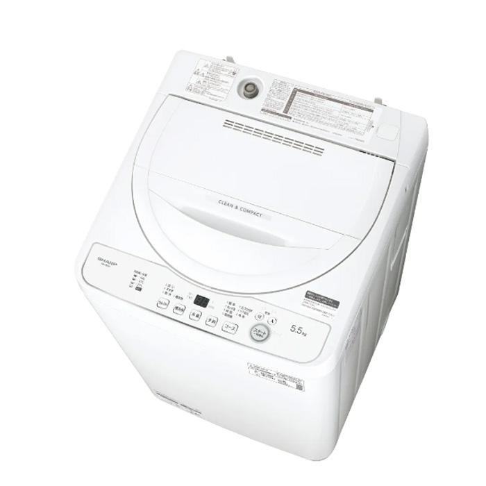 SHARP（シャープ） 全自動洗濯機 穴なし槽 ES-GE5H-W ホワイト系 洗濯 