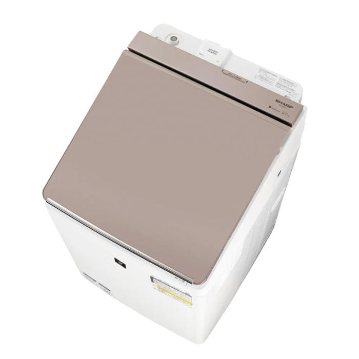 SHARP（シャープ） タテ型洗濯乾燥機 穴なし槽 ES-PW8J-C ベージュ系 