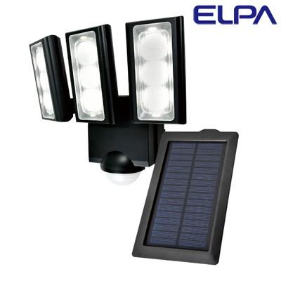 ELPA エルパ 屋外用LEDセンサーライト 3灯 ソーラー式 ESL-313SL ブラック 朝日電器【60サイズ】｜emon-shop