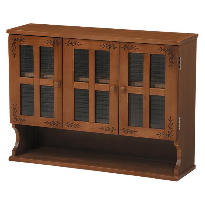 調味料ラック キッチン 収納 幅68cm オリーブ柄おしゃれ MUD-6029LBR ライトブラウン 萩原