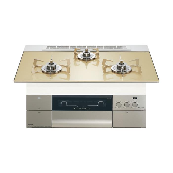 ノーリツ プロパンガス用 75cm天板ビルトインコンロ PROGRE FLAT シャンパンゴールド N3S23PWASFSTESC-LPG ノーリツ（NORITZ） プロパンガス用 75cm天板ビルトインコンロ PROGRE