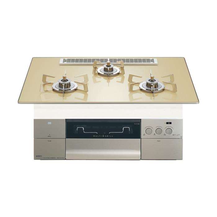 ノーリツ 都市ガス用 75cm天板ビルトインコンロ PROGRE S・FLAT シャンパンゴールド N3S25PWASFSTESC-13A ノーリツ（NORITZ） 都市ガス用 75cm天板ビルトインコンロ PROGRE S