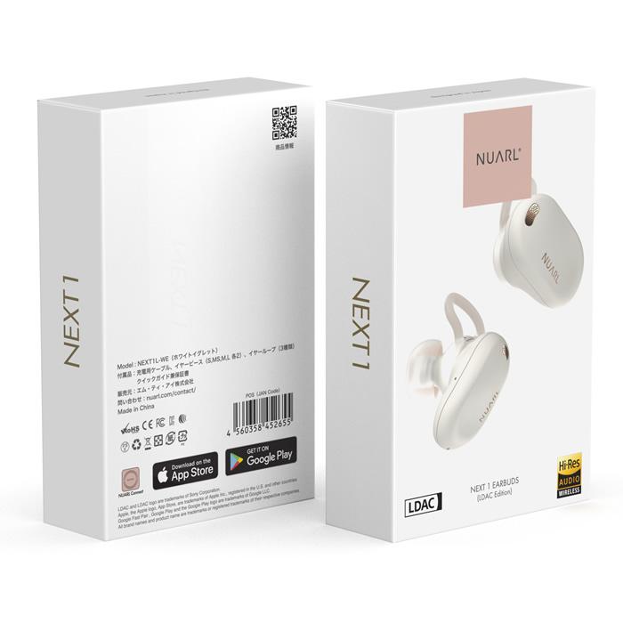 NUARL NEXT1 EARBUDS (LDAC Edition) ホワイト NUARL 完全ワイヤレスイヤホン NEXT 1 EARBUDS LDAC Edition