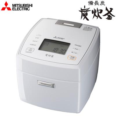炭炊釜 三菱電機 5.5合炊き 炊飯器 備長炭 NJ-VVB10-W 月白【100