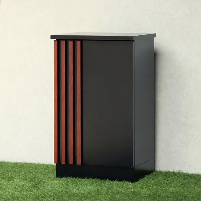 MOJYU 宅配ボックス Renzo PBX-147 ブラック ウォールナット木目