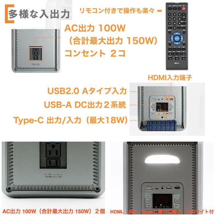ダイニチ電子 10インチテレビ搭載ポータブル電源 パワーステーションTV