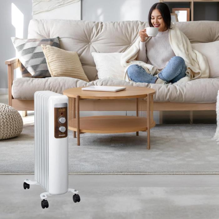 ROOMMATE オイルヒーター RM-241H ホワイト 7枚フィン ルームメイト ダイアモンドヘッド 空気が乾燥しない 輻射熱 和室6畳 洋室8畳 ROOMMATE（ルームメイト） オイルヒーター RM-241H ホワイト 7枚フィン