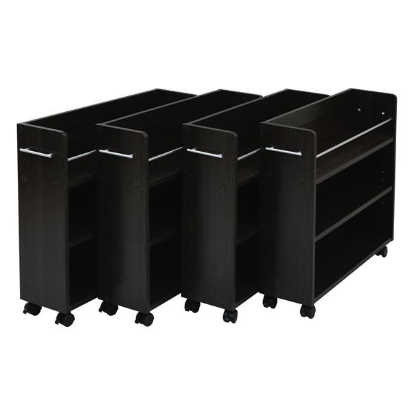 JKプラン 押入れ 収納 ラック 4個セット （1個あたり）幅19.5 奥行78.5 高さ65.5 SGT-0130SET-DB ダークブラウン【160サイズ】