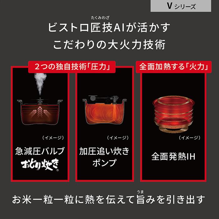 Panasonic 炊飯器 1升 SR-V18BB-H ビストロ 匠技AI SR-V18BB-H ライトグレージュ 可変圧力IHジャー炊飯器ビストロ 1