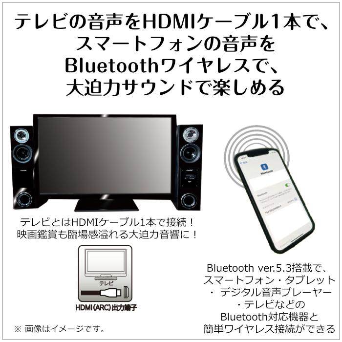 derctvue FUZE アンプ内蔵 デュアルウーファー タワースピーカー 木目
