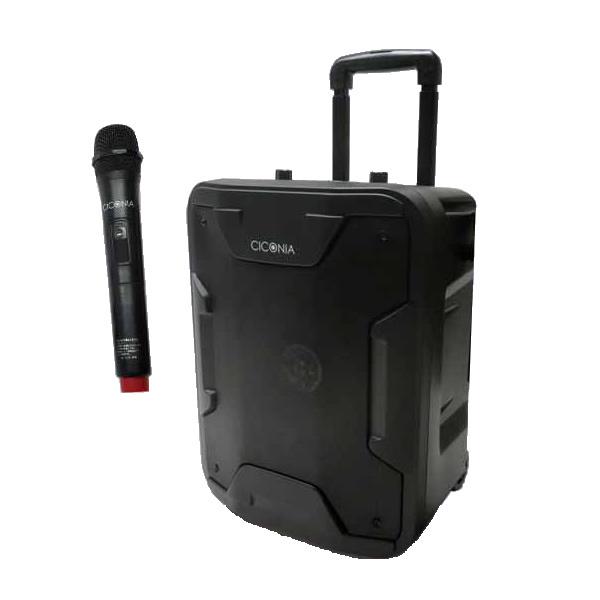 CICONIA チコニア ポータブルスピーカー 最大出力 40W ワイヤレスマイク付属 ハンドル＆車輪付き TY-1800【140サイズ】