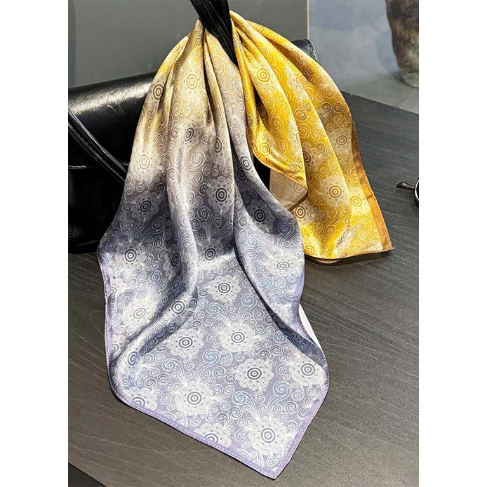 送料無料 エレガントなプリント柄入り100％シルクプチスカーフ　04478 |  | 03