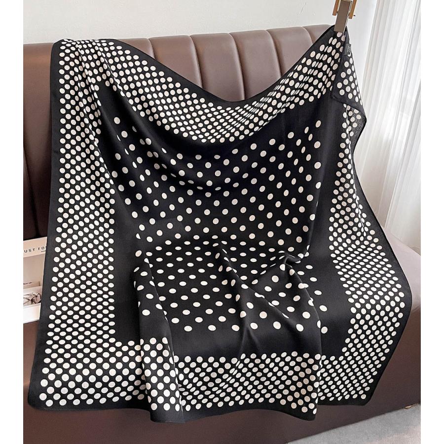 送料無料 男女兼用 大判正方形 水玉ドット柄 スカーフ 05532