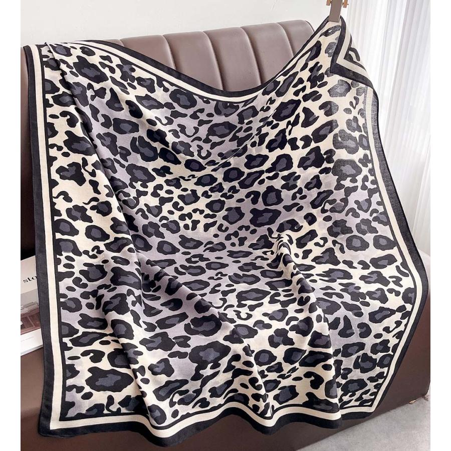 送料無料 男女兼用 大判正方形 ウールタッチ リバーシブル アニマル