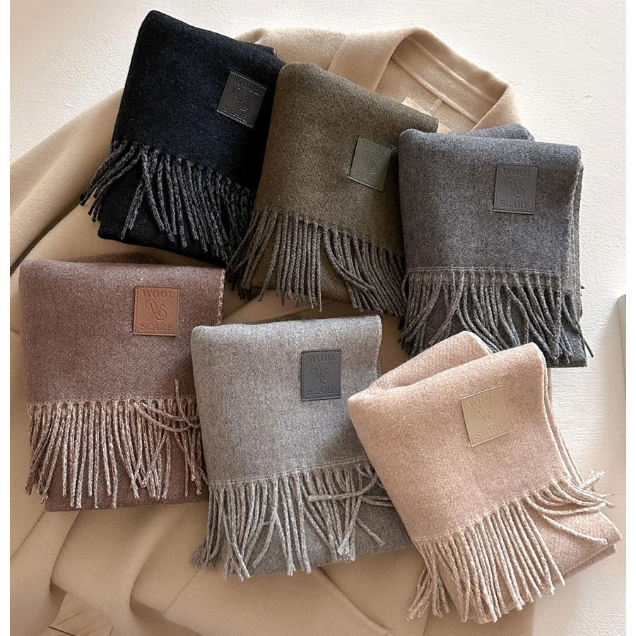 送料無料 秋冬 防寒 男女兼用 やや厚手 リバーシブル 無地 ウールタッチ ロングマフラー　　2482b |  | 03