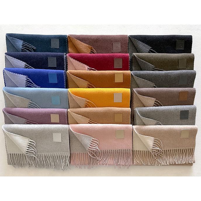 送料無料 秋冬 防寒 男女兼用 やや厚手 リバーシブル 無地 ウールタッチ ロングマフラー　　2482b |  | 04