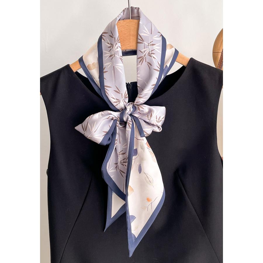 送料無料 男女兼用 ヴィンテージ風 植物柄 リバシーブル ロングシンプルスカーフ/ヘアリボン　7117 |  | 01