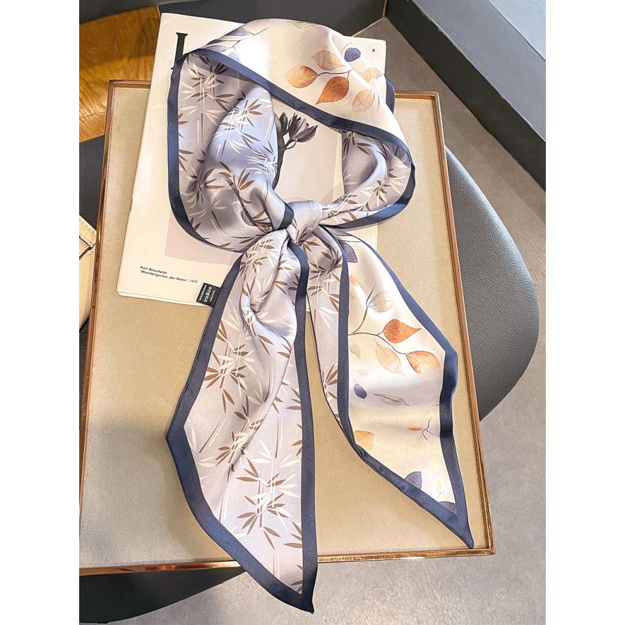 送料無料 男女兼用 ヴィンテージ風 植物柄 リバシーブル ロングシンプルスカーフ/ヘアリボン　7117 |  | 02