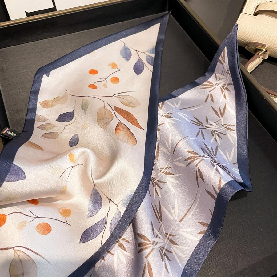 送料無料 男女兼用 ヴィンテージ風 植物柄 リバシーブル ロングシンプルスカーフ/ヘアリボン　7117 |  | 04