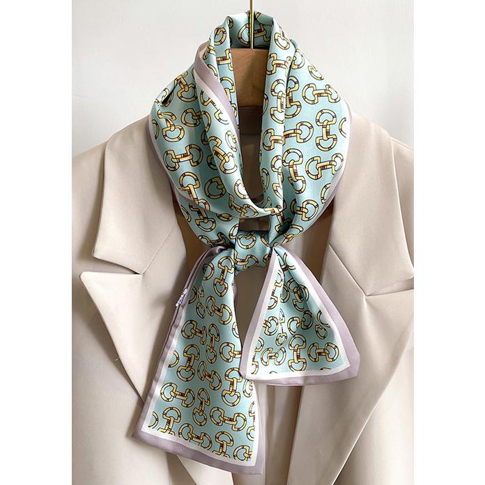 送料無料 男女兼用 リバシーブル クラシックなホースビット柄 ロングシンプルスカーフ/ヘアリボン　　7118 |  | 01