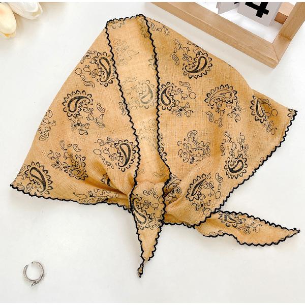 送料無料 男女兼用 三角形 プリント柄 シンプルスカーフ/ヘアリボン   7992a | 