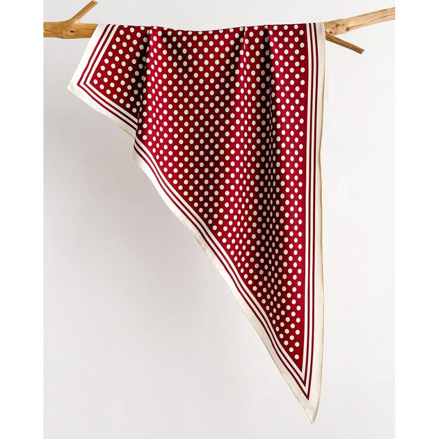 送料無料 男女兼用 三角形 シルクタッチ 水玉 ドット柄 シンプルスカーフ/ヘアリボン  8100b |  | 01