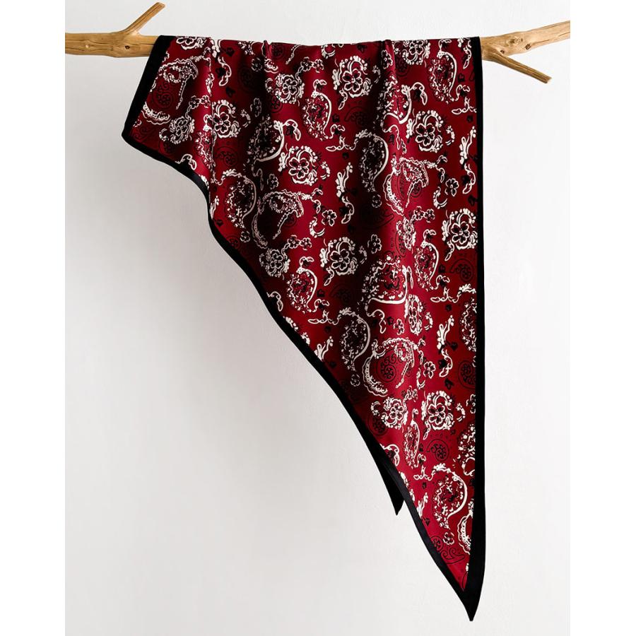 送料無料 男女兼用 三角形 シルクタッチ ヴィンテージ風 ペイズリー柄 スカーフ/ヘアリボン   8119a | 