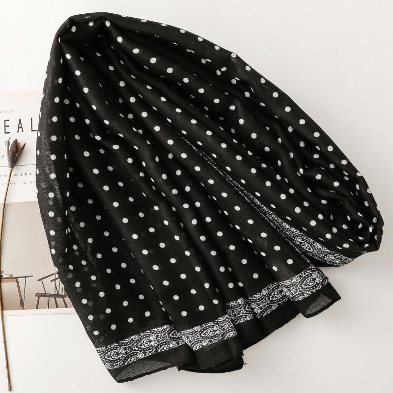 送料無料 男女兼用 大判薄型 水玉 ドット柄 ストール スカーフ 90953a