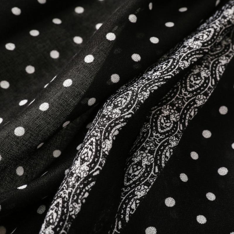 送料無料 男女兼用 大判薄型 水玉 ドット柄 ストール スカーフ 90953a