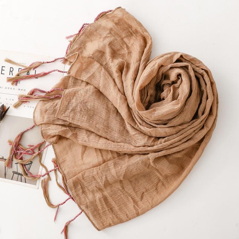 送料無料 男女兼用 大判薄型 無地 ロングフリンジ ストール スカーフ パレオ　　91110c |  | 02