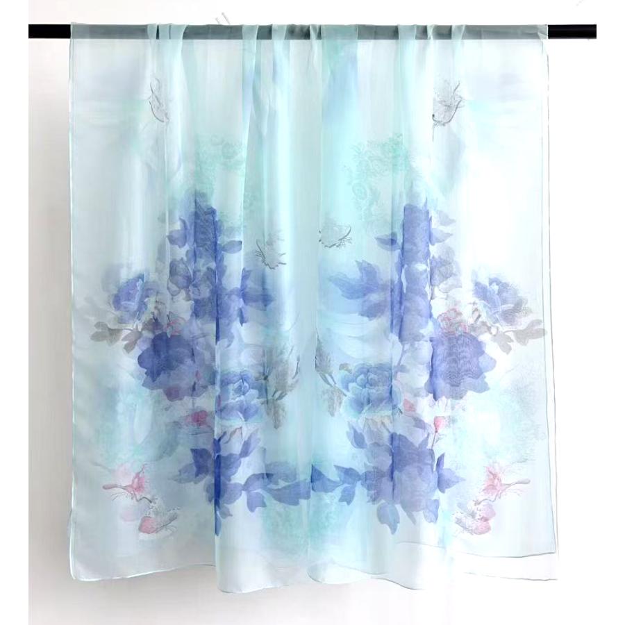 送料無料 レーディス 柔らかシルクタッチ プリント柄 大判薄型ストール スカーフ パレオ　　91152 |  | 01