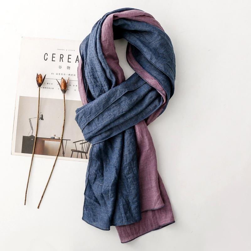 送料無料 男女兼用 無地ツートンカラー 大判薄型ストール スカーフ パレオ   91153a |  | 02