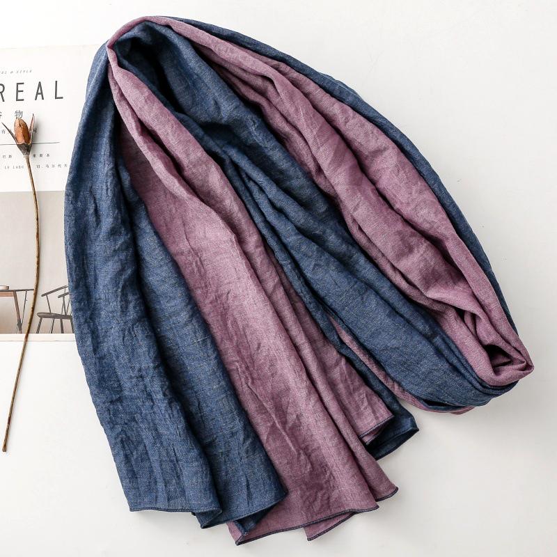 送料無料 男女兼用 無地ツートンカラー 大判薄型ストール スカーフ パレオ   91153a |  | 04