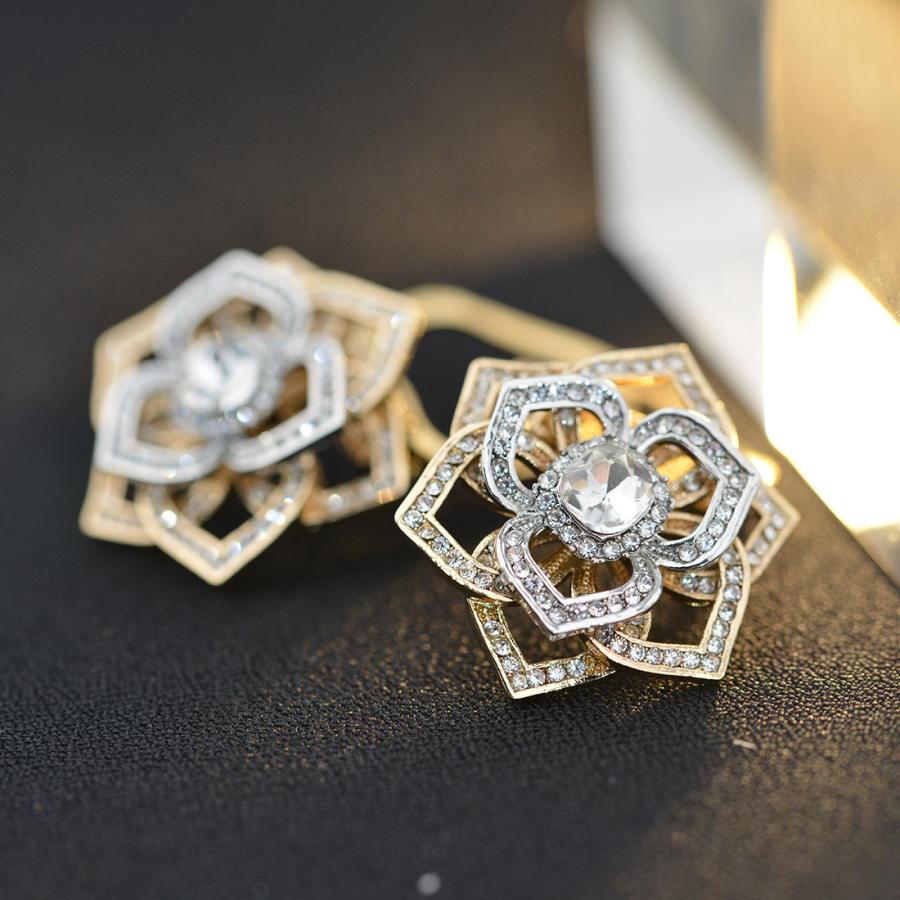 送料無料 華やかなフラワーデザインスカーフリング ブローチ 着物帯留め　b1319 | 