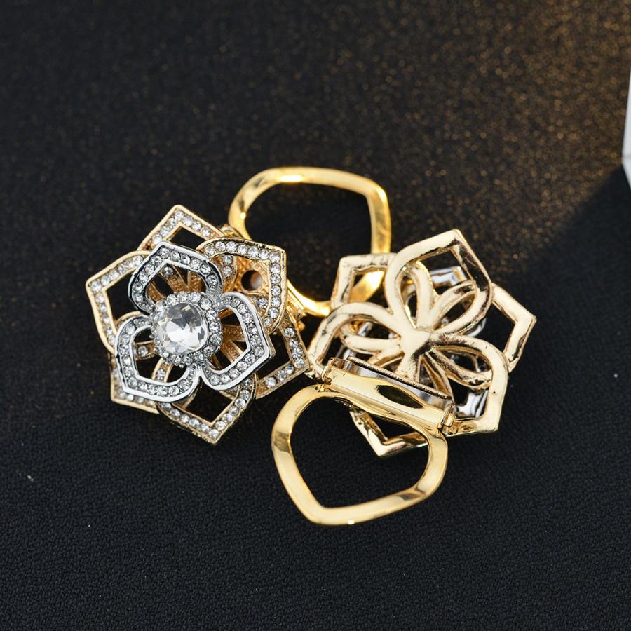 送料無料 華やかなフラワーデザインスカーフリング ブローチ 着物帯留め　b1319 |  | 07