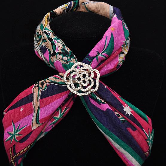 送料無料 キラキラフラワーデコレートスカーフリング/ブローチ 着物帯留め　　b1328 | フォーラム | 01