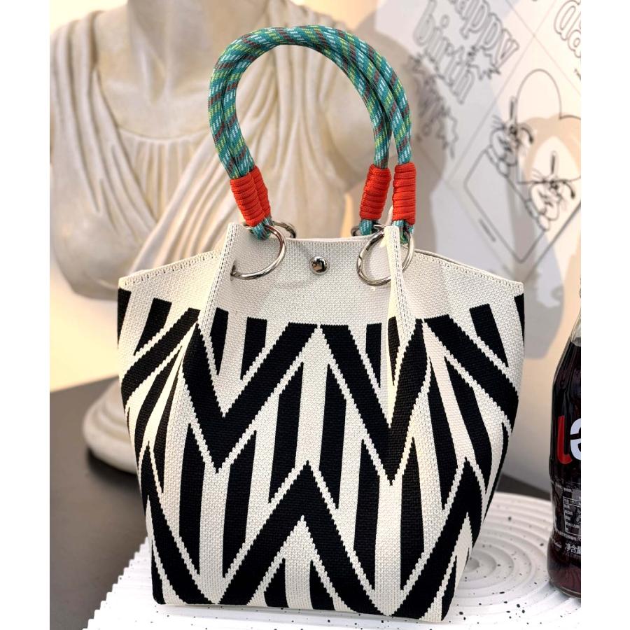 送料無料【セール】 お洒落 手提げ 幾何学柄 コンパクトサイズ ミニトートバッグ 　ba0523 |  | 02