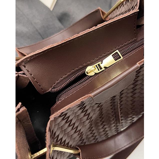 送料無料 レーディス レザー編み込みバケットバッグ 肩掛け トートバッグ 　ba0627 |  | 03