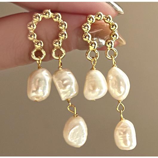 送料無料 レーディス ゆらゆら パール付き デザインイヤリング　　e006b |  | 01