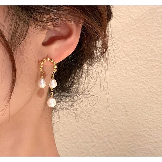 送料無料 レーディス ゆらゆら パール付き デザインイヤリング　　e006b |  | 02