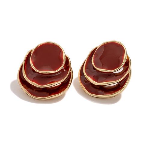 送料無料 レーディス エレガント 幾何学重ね円形 デザイン イヤリング   e01001b | 