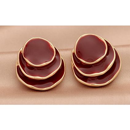 送料無料 レーディス エレガント 幾何学重ね円形 デザイン イヤリング   e01001b |  | 03