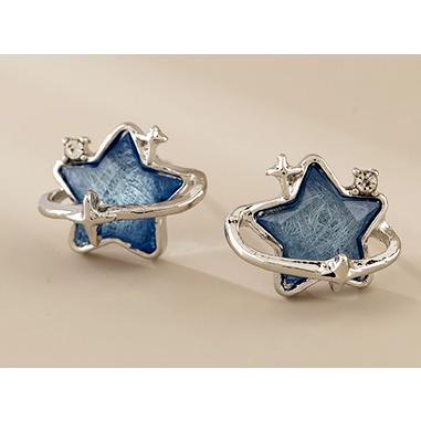 送料無料 レーディス エレガント ブルー星 デザインイヤリング    e01005b |  | 01