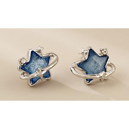 送料無料 レーディス エレガント ブルー星 デザインイヤリング    e01005b |  | 02