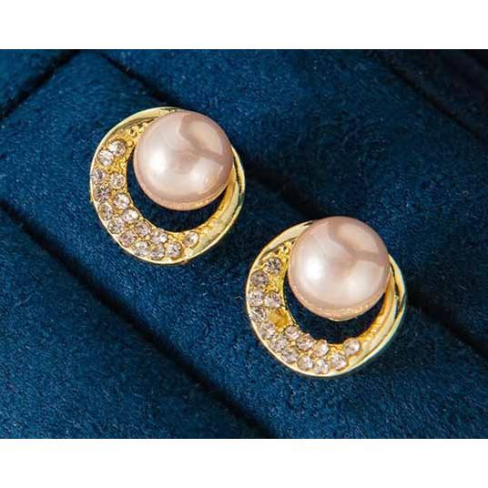 送料無料 レーディス エレガント パール付き円形 デザイン ピアス イヤリング　e0112 |  | 04