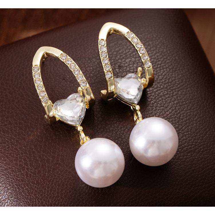 送料無料 レーディス ゆらゆら ハート パール付きデザイン ピアス　　e0132 |  | 02