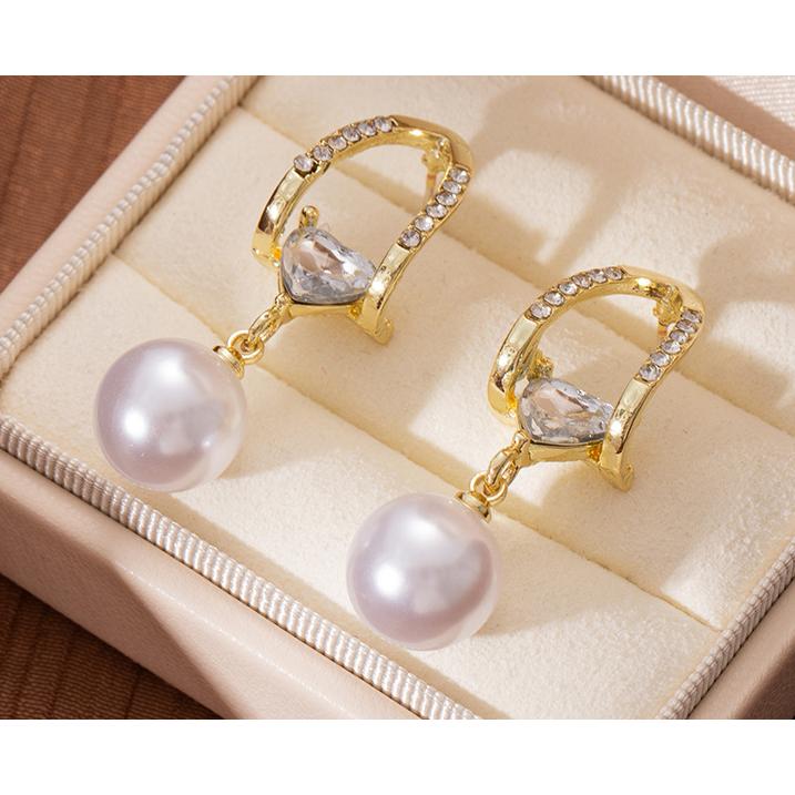 送料無料 レーディス ゆらゆら ハート パール付きデザイン ピアス　　e0132 |  | 04