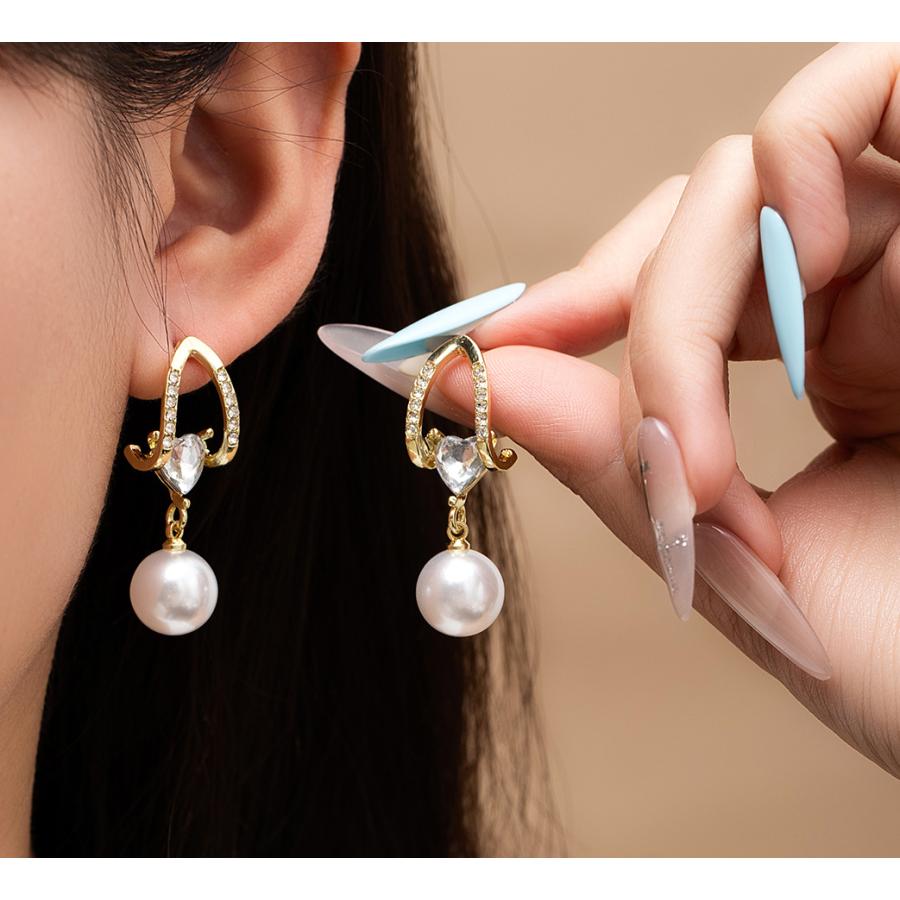 送料無料 レーディス ゆらゆら ハート パール付きデザイン ピアス　　e0132 |  | 05