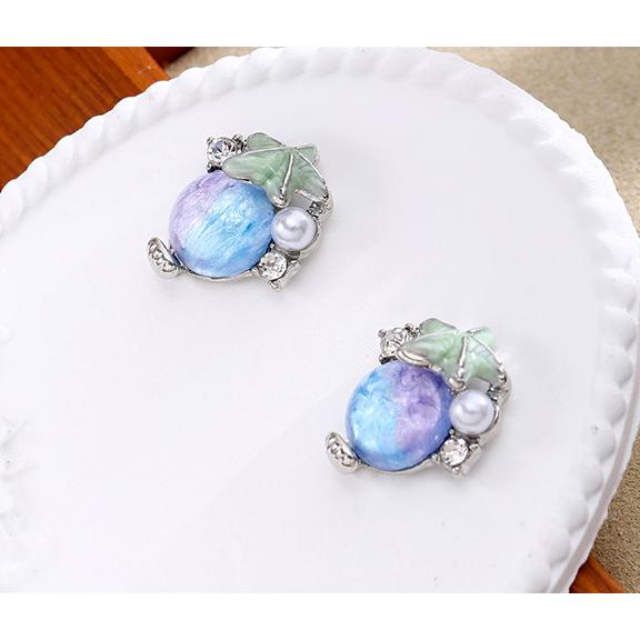 送料無料 レーディス オパール風 キュートな海物語 デザイン ピアス　　e0135 |  | 02