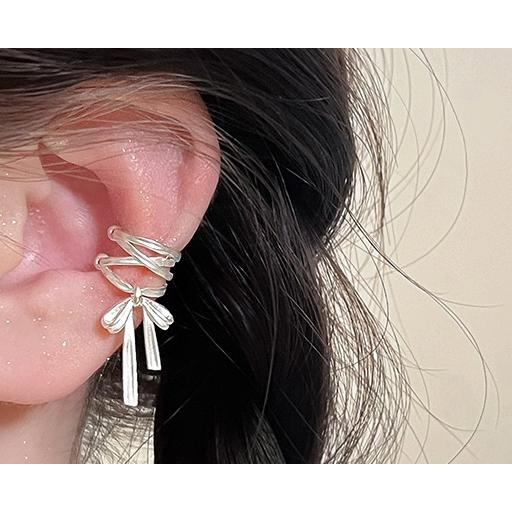 送料無料 レーディス エレガント 穴あけ不要 リボンデザイン カフイヤリング　 e0151 |  | 01